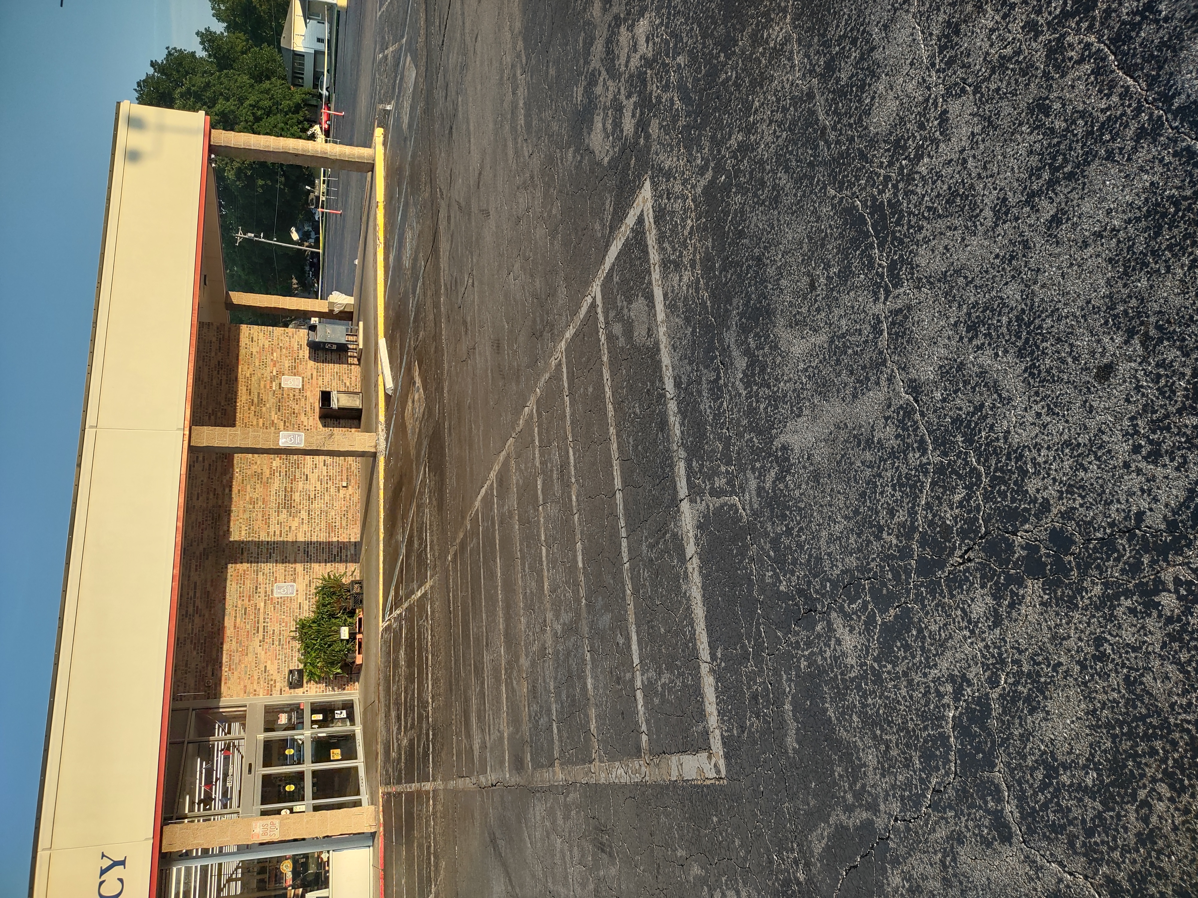Shopping Center Line Striping Before